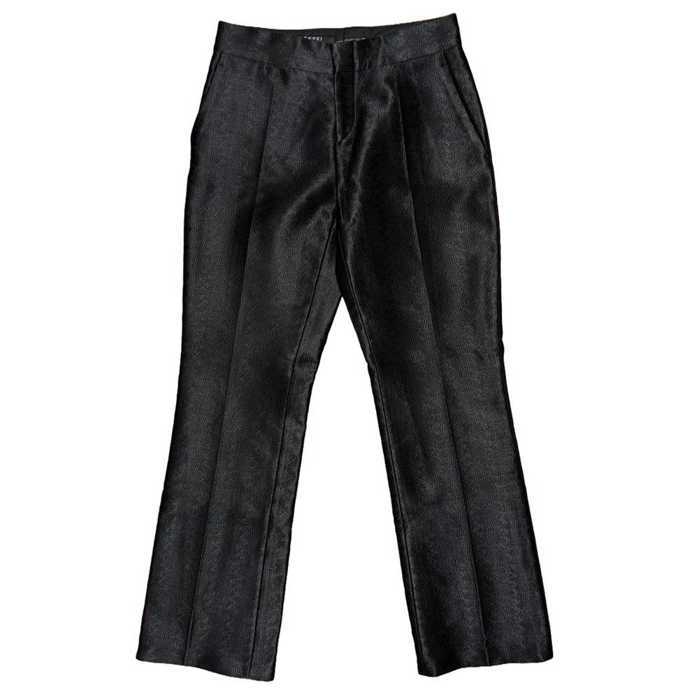 Gucci Black Straight Leg Jacquard Pants Minimalist Quiet Luxury Cocktail Party